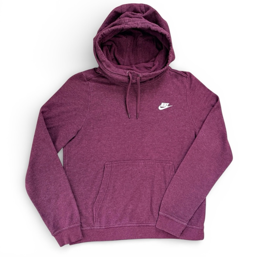 Nike Sportswear Club Fleece Cowl Neck Pullover Hoodie Burgundy Women’s Medium - Picture 1 of 6